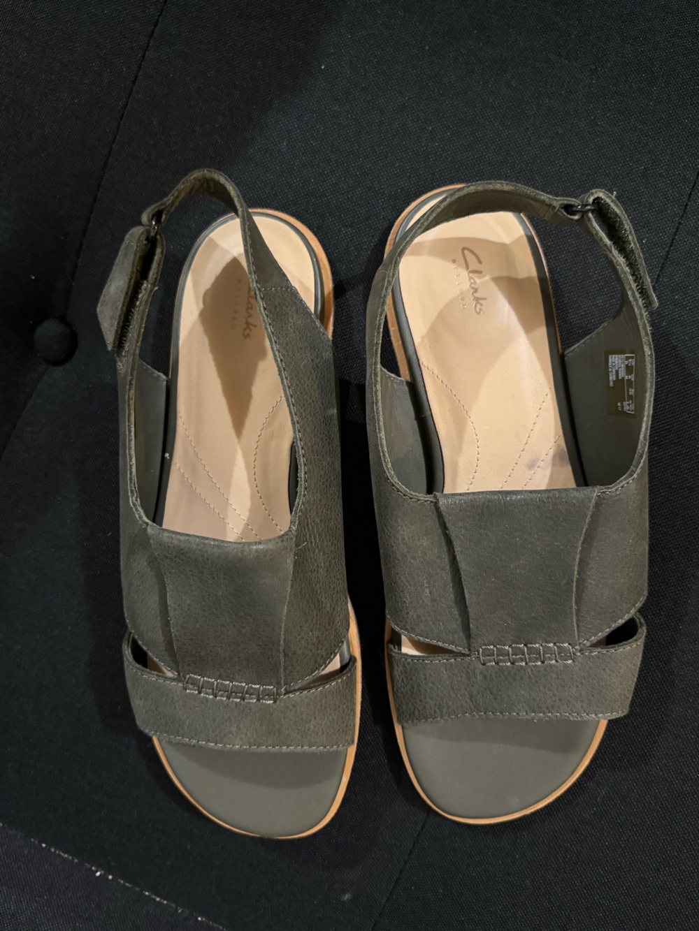 Clarks Olive Green Open-Toe Slingback Sandal
